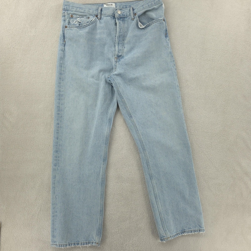 AGOLDE 90s Jean Jeans Womens 31 Blue High Rise Straight Relaxed Light Wash Denim